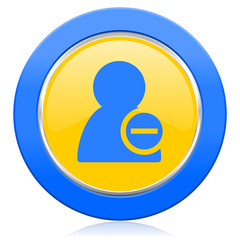 remove contact blue yellow icon