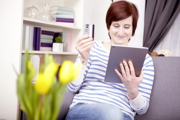 young girl with tablet computer