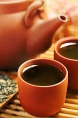 Green tea in Chinese set