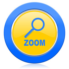 zoom blue yellow icon