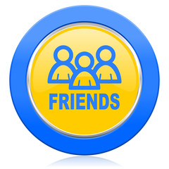 friends blue yellow icon