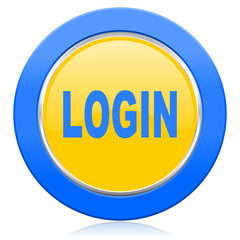 login blue yellow icon