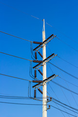 electrical post with power cable