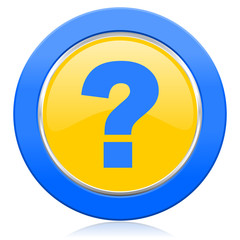 question mark blue yellow icon ask sign