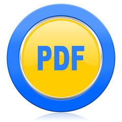 pdf blue yellow icon