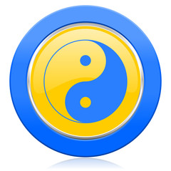 ying yang blue yellow icon