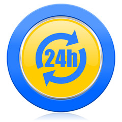 24h blue yellow icon