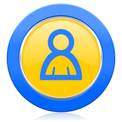 person blue yellow icon