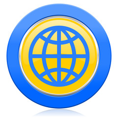 earth blue yellow icon