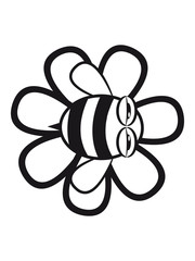 Funny bee flying flowers
