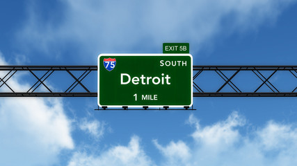Detroit USA Interstate Highway Sign