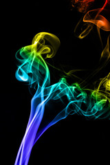 image colored smoke on black background