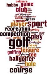 Obraz premium Golf word cloud concept. Vector illustration