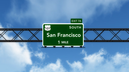 San Francisco USA Interstate Highway Sign