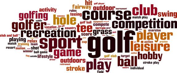 Golf word cloud concept. Vector illustration