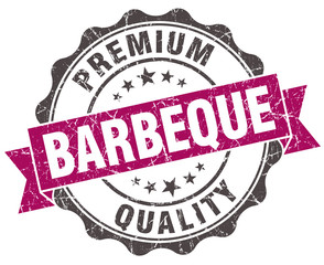 Obraz premium barbeque grunge violet seal isolated on white