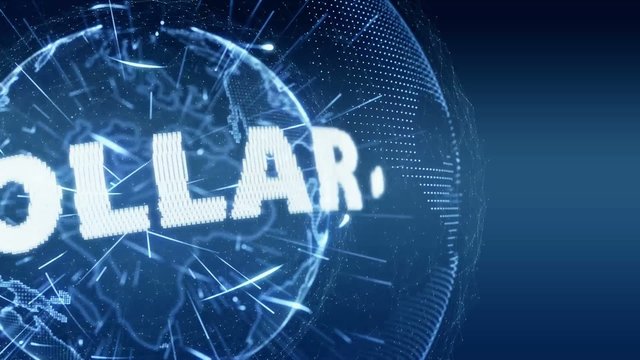 World News Dollar currency Intro Teaser blue