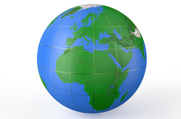 Earth globe, side of Africa