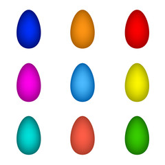 Easter collection colorful eggs