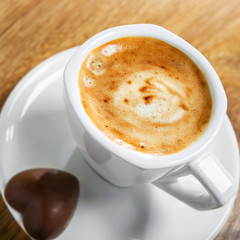 Coffee with candy heart
