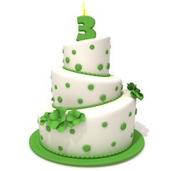 Birthday cake with number three