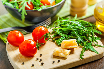 Salad cooking, healthy Italian food