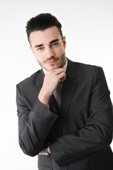 isolated young business man on white background