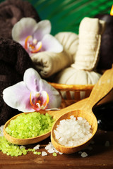 Spa treatments with orchid flowers