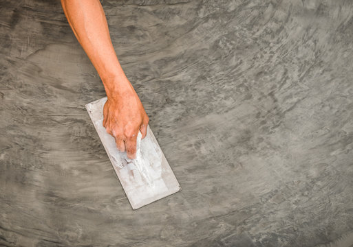 Pick Up a Trowel and Cement Mix Concrete Stock Photo - Image of exterior,  operator: 78103094