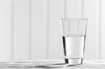 Glass of clean mineral water