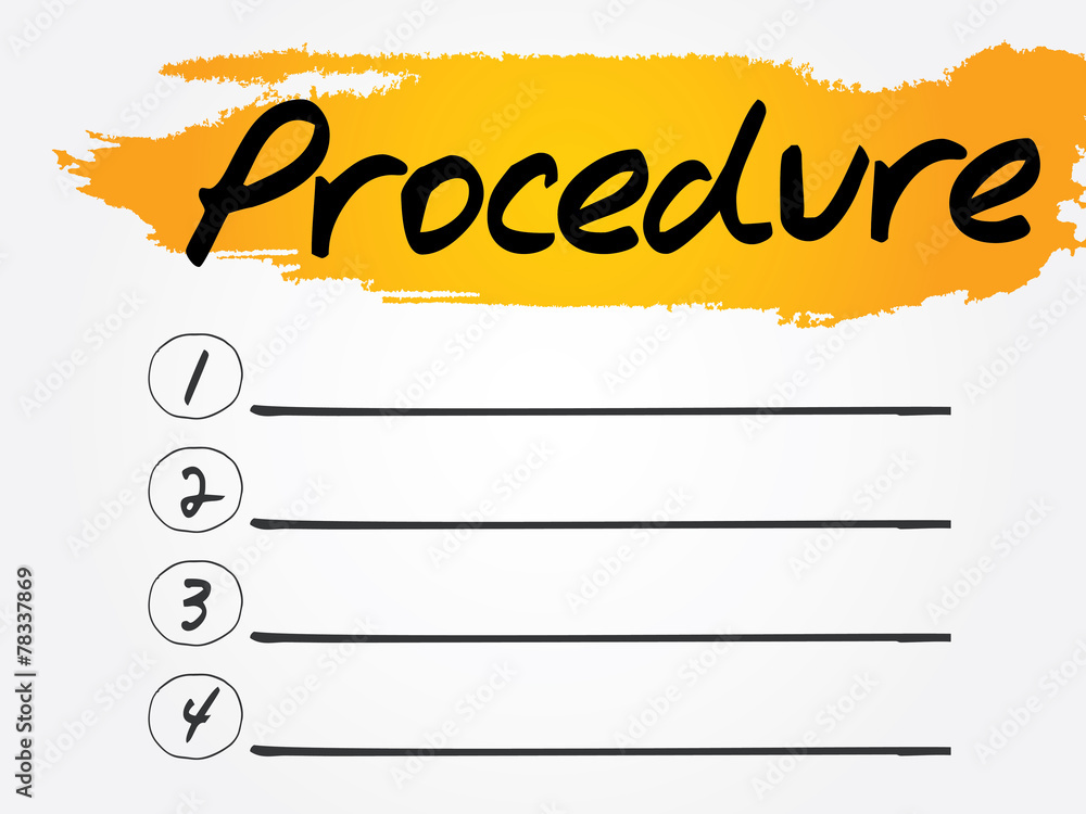 Poster procedure blank list, vector concept background