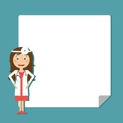 Doctor with blank poster