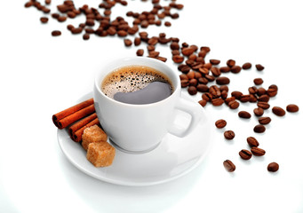 Cup of coffee isolated on white