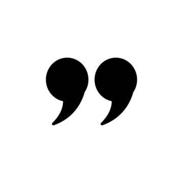 The quote icon. Quotation symbol. Flat