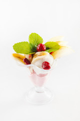 ice cream with fruits