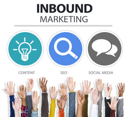 Fototapeta premium Inbound Marketing Commerce Content Social Media Concept