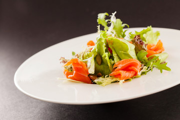 Japanese salad with salmon