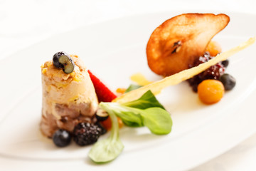 terrine with berry sauce