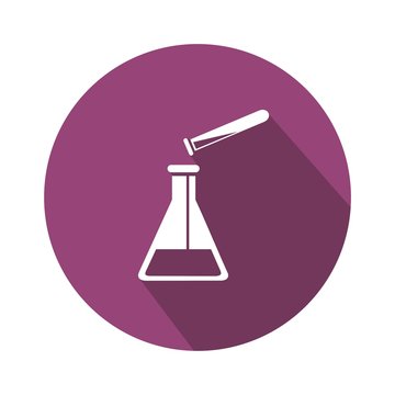 Icono qu&iacute;mica morado bot&oacute;n sombra