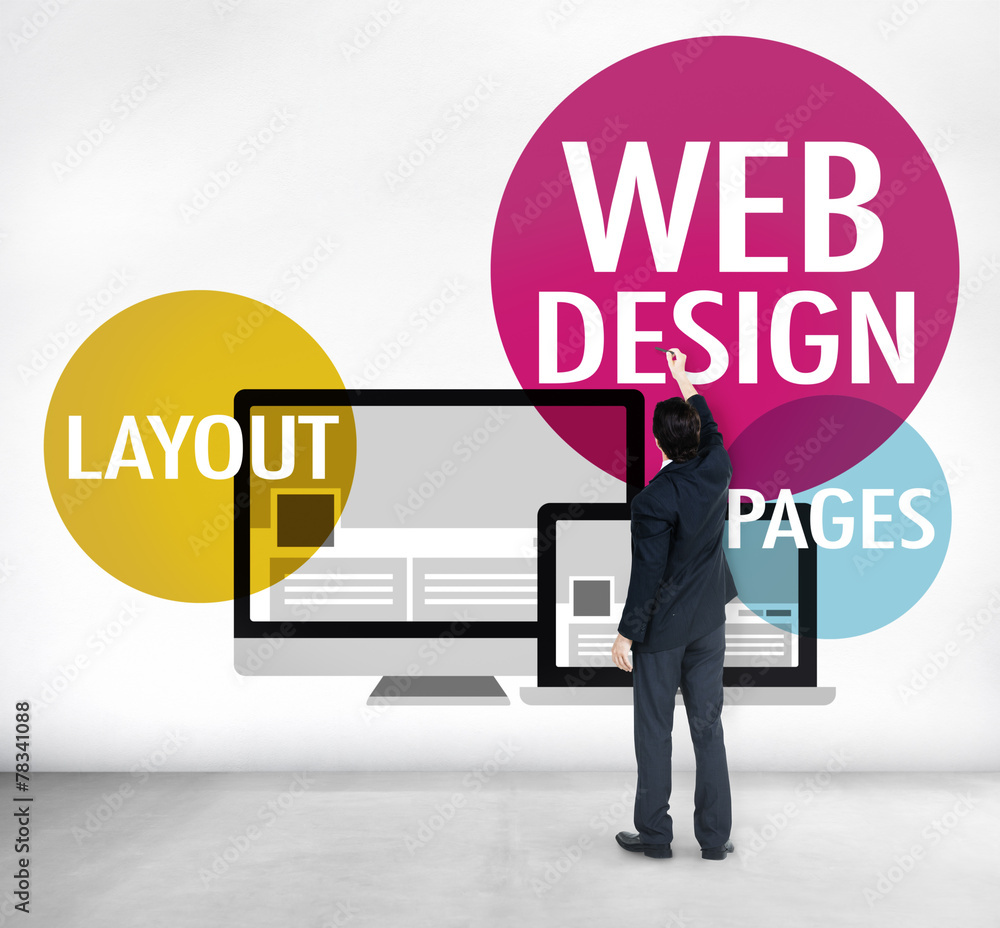 Wall mural web design content creative website responsive concept