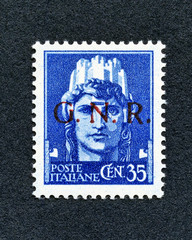 1943 Italy stamp: 35 Cent. overprint GNR