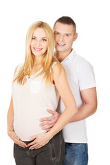 Beautiful young couple expecting baby