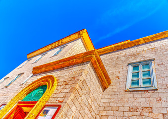 historic building at Hydra island in Saronic gulf in Greece. HDR