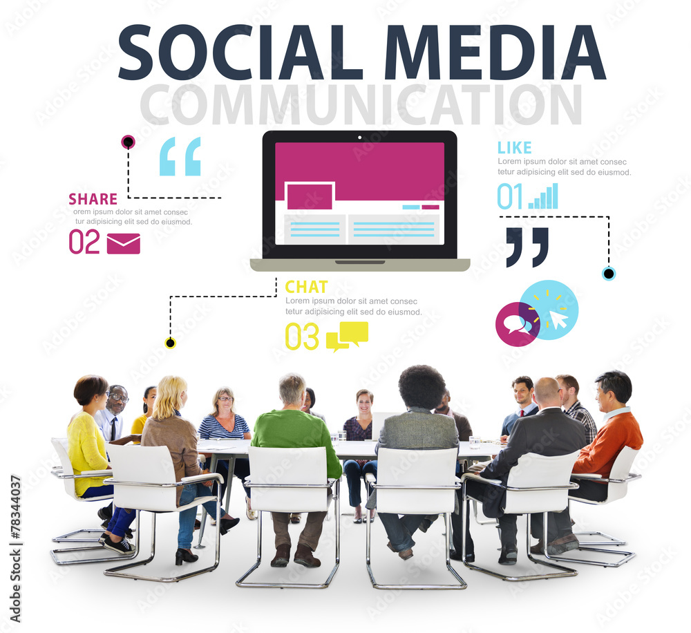 Wall mural social media social networking technology connection concept - Wall murals