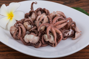 Boiled octopus