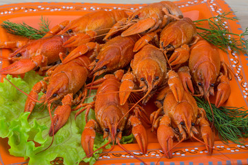 Boiled crayfish