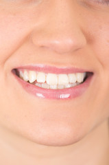 closeup of a woman's beautiful smile