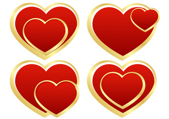 set of stylized hearts