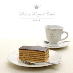 Bavaria cake, layers of biscuit with chocolate
