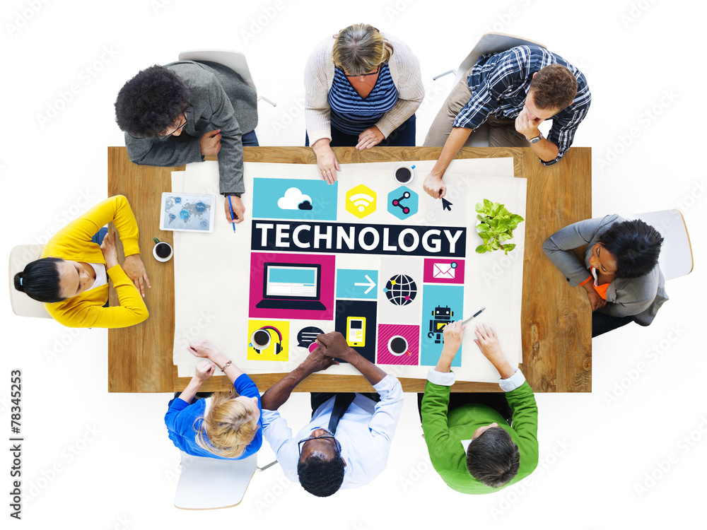 Canvas Prints technology social media networking online digital concept